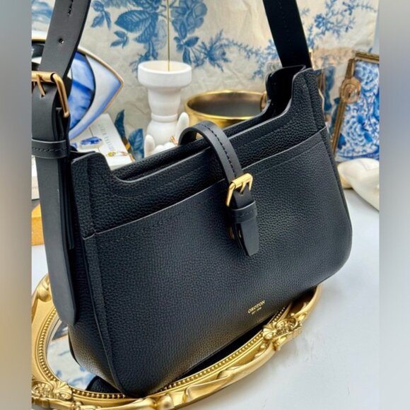 🆕 OROTON 🧿 NWOT Dylan Baguette Bag - Black Calfskin Leather - Picture 5 of 12